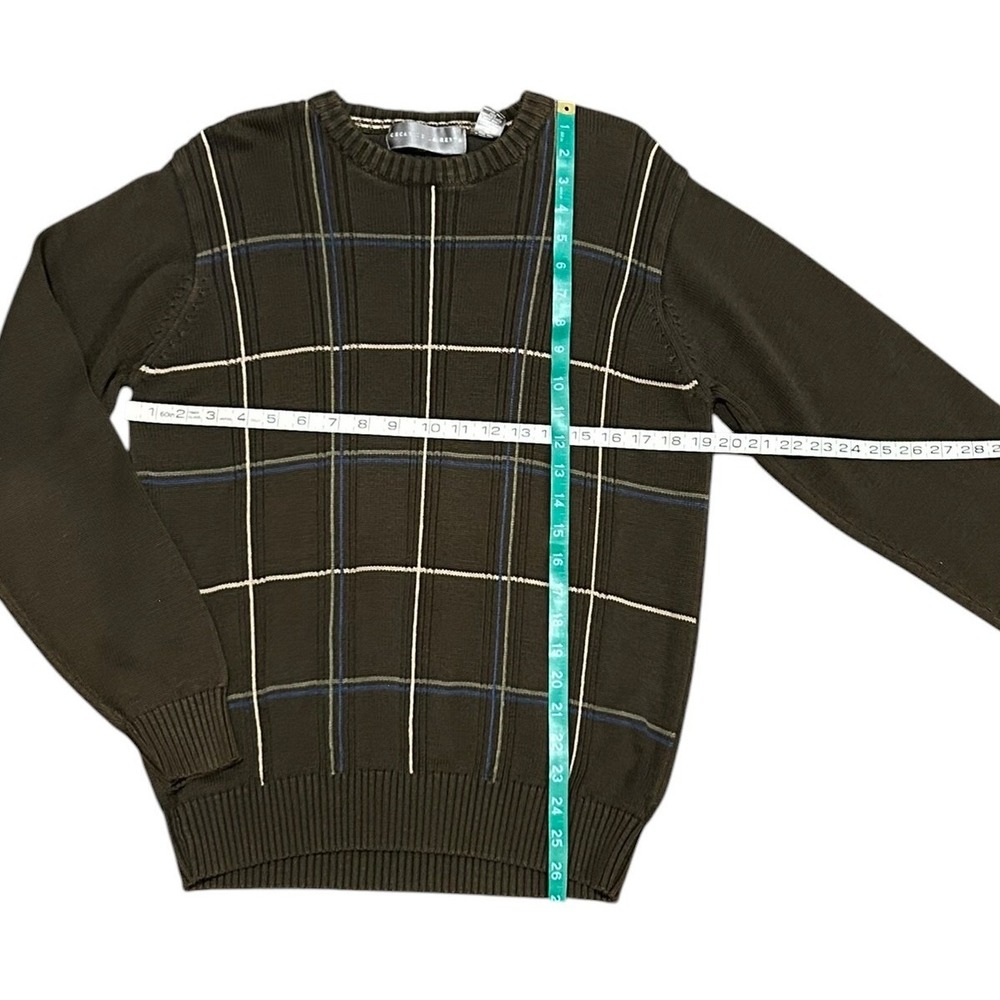 Vintage Oscar de la Renta Mens  Plaid Brown Sweater Quiet Luxury - Picture 5 of 7